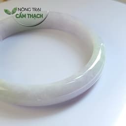[Nông Trại Cẩm Thạch] Vòng Ngọc Cẩm Thạch Màu Xanh Tím Tự Nhiên type A kèm giấy kiểm định PNJLab, ni 54mm 4