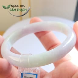 [Nông Trại Cẩm Thạch] Vòng Ngọc Cẩm Thạch Màu Xanh Tím Tự Nhiên type A kèm giấy kiểm định PNJLab, ni 54mm 2