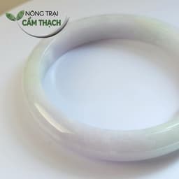 [Nông Trại Cẩm Thạch] Vòng Ngọc Cẩm Thạch Màu Xanh Tím Tự Nhiên type A kèm giấy kiểm định PNJLab, ni 54mm 5