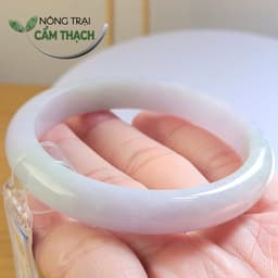 [Nông Trại Cẩm Thạch] Vòng Ngọc Cẩm Thạch Màu Xanh Tím Tự Nhiên type A kèm giấy kiểm định PNJLab, ni 54mm 7