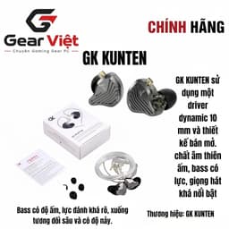 (Gear Việt) Tai nghe nhét tai In Ear IEM GK KUNTEN HiFi tần số siêu rộng, cáp 2PIN thay thế 1