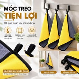 Set 20 Khăn Lau Đa Năng Microfiber 2 Mặt Siêu Thấm Hút Dày Dặn Không Xù Lông Lau Ô Tô Nhà Bếp Kính Bàn Ghế 6