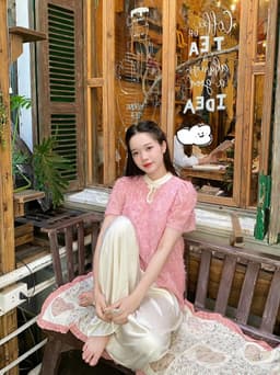Set đồ lam, set đôi cho bạn thân mặc Tết 2027 áo Tơ Lông Vũ 2 lớp xinh xắn phối quần Tuyết Nhung suông dài 6