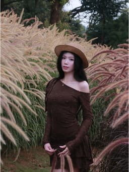 [LYNLUX] Đầm Ren Hoa Hồng Ôm Body Cổ Trễ Vai Lệch Tầng QuyẾn Rũ - Váy Ren Dài Tay Dáng Xòe Bánh Bèo Đi Chơi Tiệc 8
