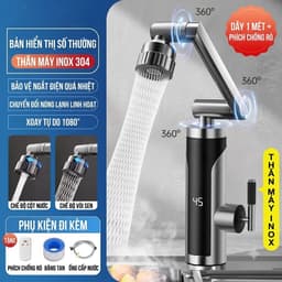 MÁY NƯỚC NÓNG LẠNH INOX 304 LẮP ĐẶT CHẬU RỬA LAVABO RỬA CHÉN BÁT, 1 ĐƯỜNG NƯỚC VÀO 3