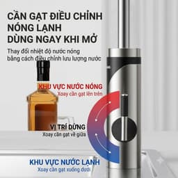 MÁY NƯỚC NÓNG LẠNH INOX 304 LẮP ĐẶT CHẬU RỬA LAVABO RỬA CHÉN BÁT, 1 ĐƯỜNG NƯỚC VÀO 7
