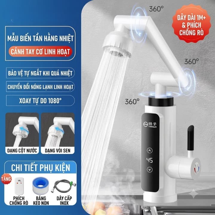 MÁY NƯỚC NÓNG LẠNH ĐIỆN, LẮP ĐẶT CHẬU RỬA LAVABO RỬA CHÉN BÁT 1 ĐƯỜNG NƯỚC VÀO