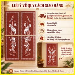 Bộ 4 Tấm Vách Ngăn Trang Trí Bàn Thờ Gỗ MDF Lõi Xanh Chống Ẩm Trang Trí Bàn Thờ Gia Đình 2