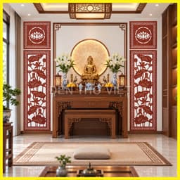 Bộ 4 Tấm Vách Ngăn Trang Trí Bàn Thờ Gỗ MDF Lõi Xanh Chống Ẩm Trang Trí Bàn Thờ Gia Đình 6