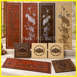 Bộ 4 Tấm Vách Ngăn Trang Trí Bàn Thờ Gỗ MDF Lõi Xanh Chống Ẩm Trang Trí Bàn Thờ Gia Đình 5