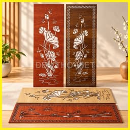 Bộ 4 Tấm Vách Ngăn Trang Trí Bàn Thờ Gỗ MDF Lõi Xanh Chống Ẩm Trang Trí Bàn Thờ Gia Đình 7