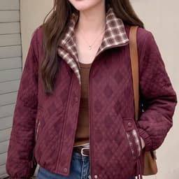 Áo Khoác Nữ Chần Trám Dáng Lửng Cổ Bẻ Khóa Kéo - Áo Jacket Thu Đông Bo Chun Tôn Dáng 3 Màu Size S M L (50-60kg) 7