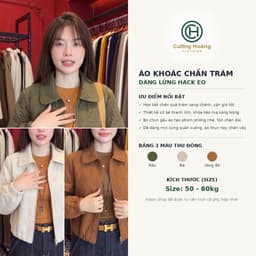 Áo Khoác Nữ Chần Trám Dáng Lửng Cổ Bẻ Khóa Kéo - Áo Jacket Thu Đông Bo Chun Tôn Dáng 3 Màu Size S M L (50-60kg) 8