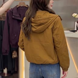 ÁO KHOÁC GIÓ NỮ CÓ MŨ DÁNG SUÔNG, DỄ PHỐI ĐỒ 4