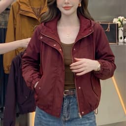 ÁO KHOÁC GIÓ NỮ CÓ MŨ DÁNG SUÔNG, DỄ PHỐI ĐỒ 1