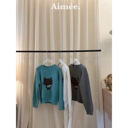 𝟏𝟒𝐚𝐦.𝐬𝐭𝐮𝐝𝐢𝐨 | Áo Len Nữ Cổ Tròn Dệt Kim Họa Tiết Hello Kitty Nơ Đáng Yêu Dáng Rộng Phong Cách Hàn Quốc Mặc Thu Đông 7
