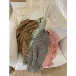 𝟏𝟒𝐚𝐦.𝐬𝐭𝐮𝐝𝐢𝐨 | Áo Len Nữ Cổ Tròn Dệt Kim Vặn Thừng Có Túi Ngực Thêu Logo Polo Hàn Quốc Dày Dặn Mặc Thu Đông 7