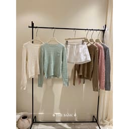 𝟏𝟒𝐚𝐦.𝐬𝐭𝐮𝐝𝐢𝐨 | Áo Len Nữ Cổ Tròn Dệt Kim Vặn Thừng Có Túi Ngực Thêu Logo Polo Hàn Quốc Dày Dặn Mặc Thu Đông 5