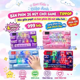 [TẶNG PIN bạn tiết kiềm được 10 k] có đèn Bàn phím chơi game TIPPPOP 26 nút cho bé 4 model chơi có ánh sáng Giảm Stress 1