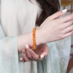 Vòng đá hạt tròn phong thủy may mắn chất liệu đá hoặc thủy tinh cho nam và nữ 5