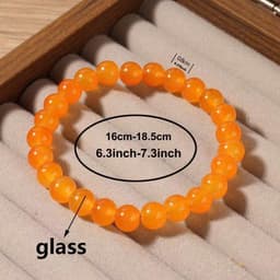 Vòng đá hạt tròn phong thủy may mắn chất liệu đá hoặc thủy tinh cho nam và nữ 6