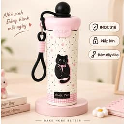 Bình giữ nhiệt inox 316 dung tích 600ml, ly giữ nhiệt XCUP có nắp bịt kèm dây đeo tiện lợi 2