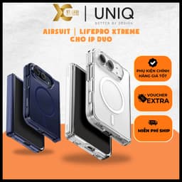 [Có iP DUO] Ốp UNIQ AIRSUIT | LIFEPRO XTREME Có Nút Control Tích Hợp Sạc Từ Tính Chính Hãng cho iP DUO 1