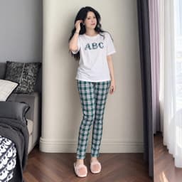 Đồ Bộ Nữ Mặc Nhà Quần Dài Ôm Chấm Bi Bigsize  – Set Áo Tay Ngắn Cổ Tròn In Nơ Họa Tiết ESHOP 40–85kg 9