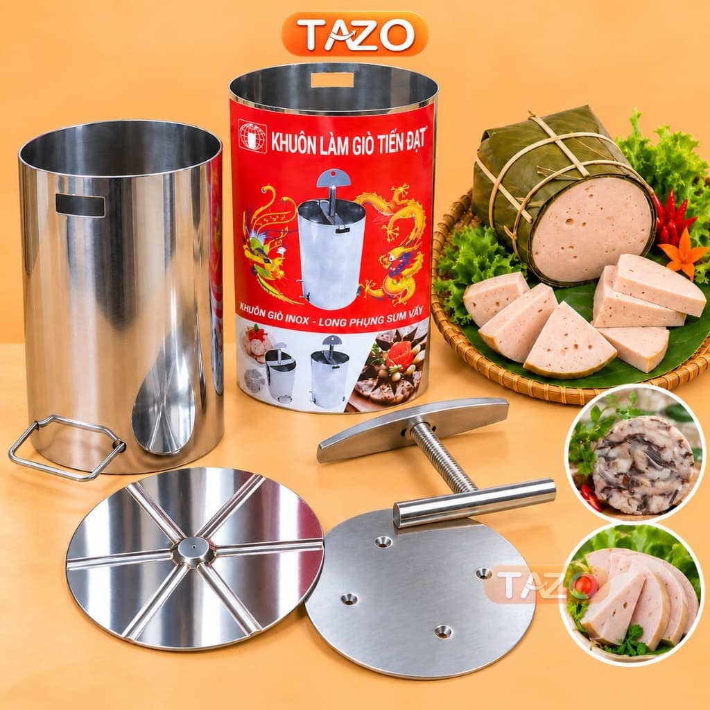 Khuôn Làm Chả Giò Inox Cao Cấp - Khuôn Làm Chả Lụa Tại Nhà 0,5KG/1KG/2KG Bằng Inox An Toàn Vệ Sinh - Tazo