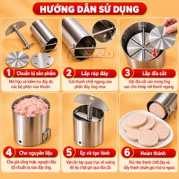Khuôn Làm Chả Giò Inox Cao Cấp - Khuôn Làm Chả Lụa Tại Nhà 0,5KG/1KG/2KG Bằng Inox An Toàn Vệ Sinh - Tazo 2