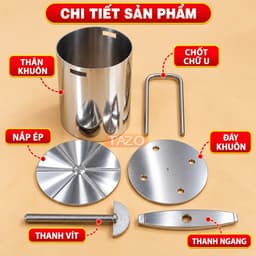Khuôn Làm Chả Giò Inox Cao Cấp - Khuôn Làm Chả Lụa Tại Nhà 0,5KG/1KG/2KG Bằng Inox An Toàn Vệ Sinh - Tazo 3