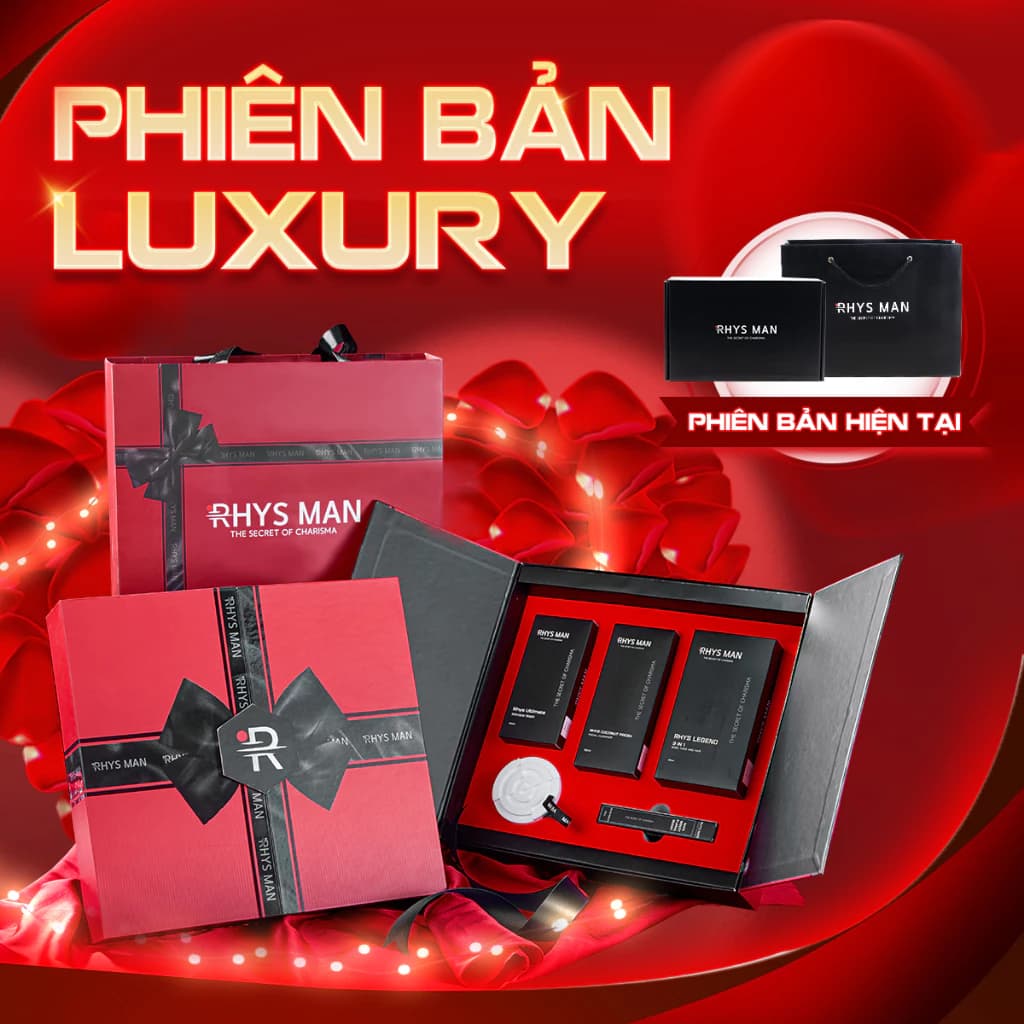 Box Yêu Rhys Man – Set Quà Tặng Bạn Trai, Gồm Sữa Tắm Gội 3in1, Sữa Rửa Mặt, Dung Dịch Vệ Sinh, Nước Hoa