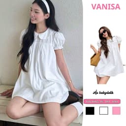 Váy Babydoll Nữ Kèm Quần xinh Cổ Sen Tay Phồng Form Rộng tiểu thư Cá Tính Dễ Thương VANISA VKQ99 1