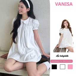 Set Váy Nữ Babydoll xinh Form Rộng Cổ Sen Tay Phồng Dáng Ngắn Kèm Quần Hot Trend Dễ Thương VANISA VKQ99 1