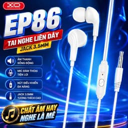 Tai nghe có dây XO Việt Nam EP86 – Mic đàm thoại rõ nét, âm bass mạnh mẽ, dây TPE 1.2m chống rối jack 3.5mm | XO EP86 3