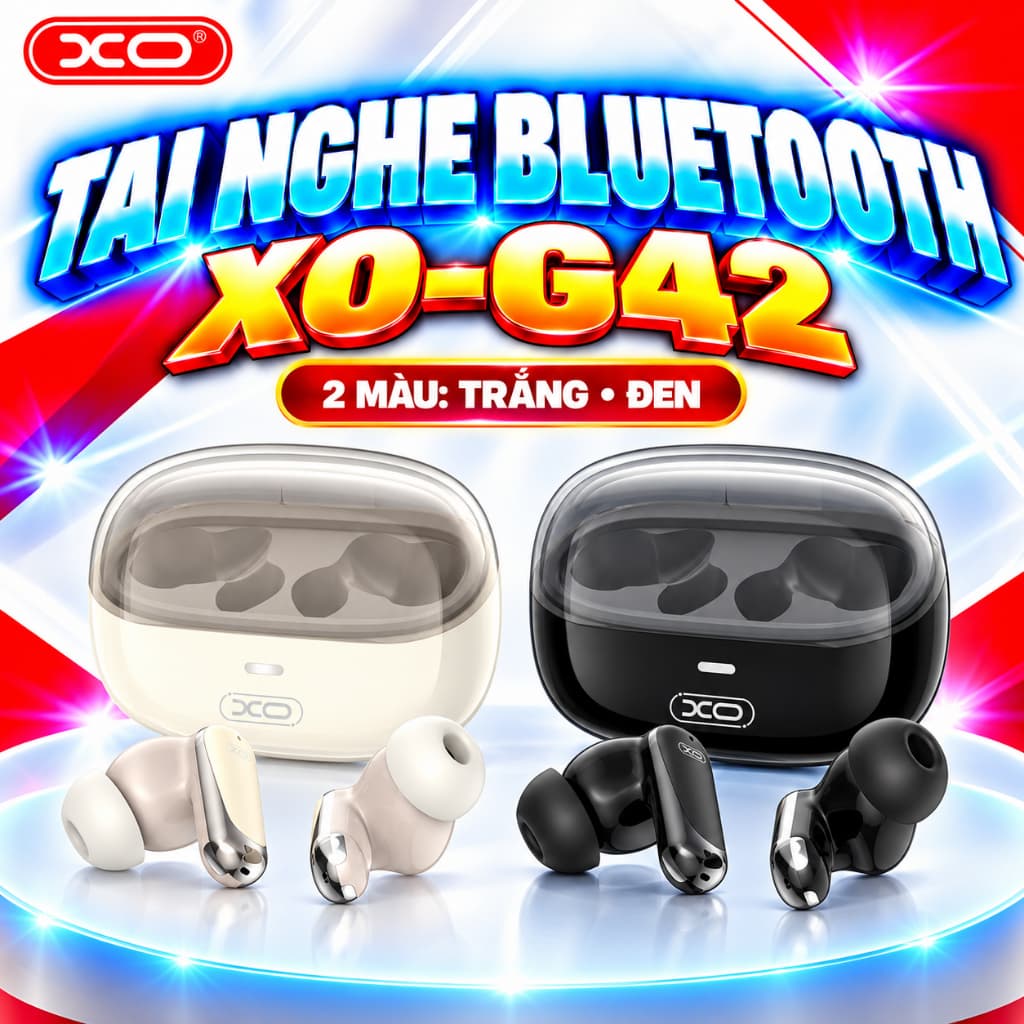 Tai Nghe Bluetooth XO Việt Nam G42 – Chống Ồn ANC, Kháng Nước IPX4, Mic Kép Siêu Rõ | XO G42