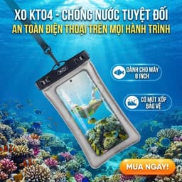 Túi Chống Nước XO Việt Nam KT04 – Chuẩn IPX8 Cho Điện Thoại 8 Inch, Có Mút Xốp Nổi, Kèm Dây Đeo Tiện Lợi | XO KT04 4