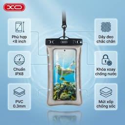 Túi Chống Nước XO Việt Nam KT04 – Chuẩn IPX8 Cho Điện Thoại 8 Inch, Có Mút Xốp Nổi, Kèm Dây Đeo Tiện Lợi | XO KT04 2