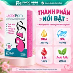 [Chính Hãng] Vitamin Bầu Tổng Hợp LadeeKom Tây Ban Nha - Bổ Sung DHA 250mg, Sắt, Acid Folic Cho Mẹ Bầu (Hộp 30 Viên) 3