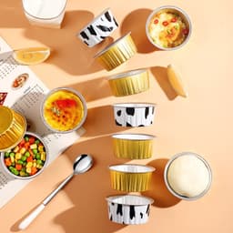 Cốc Nhôm Nhiều Hình Nướng Bánh, Tart Trứng 125ml và Set 250 Chén Giấy Bạc 4