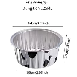 Cốc Nhôm Nhiều Hình Nướng Bánh, Tart Trứng 125ml và Set 250 Chén Giấy Bạc 6