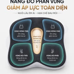 Đệm Lót Ghế Công Thái Học Khoét Lỗ Foma và Tấm Tựa Ghế Văn Phòng/ Masage Chân Bán Nuyệt/Đệm Tựa Lưng NIRA. LMS 6