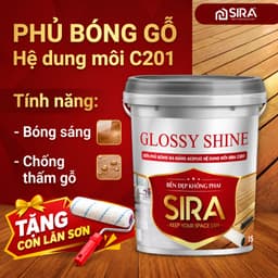 [ Chính Hãng] Sơn SIRA C201 – Sơn Phủ Bóng Gỗ Trong Suốt Cao Cấp SIRA, Chống Ăn Mòn, Bảo Vệ Bề Mặt Gỗ 1