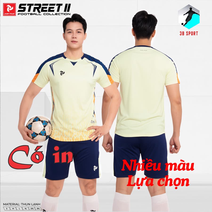[Chính hãng JustPlay] [Nhận in tên số ]Quần Áo Bóng Đá, Đồ Đá Banh Street II Xanh lông công Vải thun lạnh cao cấp