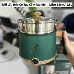 Nồi Lẩu Điện Đa Năng Misu Louis 2.5L và Nồi Lẩu Hấp Có Tay Cầm Mandeli, Misu 18cm/ 1.8L 8