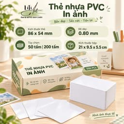 GIÁ SỈ 50-200 Thẻ PVC Trắng In Phun Trực Tiếp, Chống Nước 86x54mm - Thẻ Nhựa Bo Góc Loại Dầy 0.8mm 2