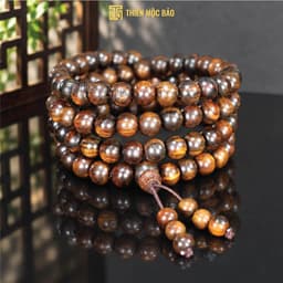 Vòng Tay Gỗ Bách Xanh Mộc Châu 108 Hạt 6/8mm Chìm Nước VIP Thơm Ngọt Tự Nhiên | Vua Vòng Gỗ 1