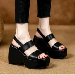 Dép Sandal Đế Xuồng Nữ 2 Quai Hậu Thẳng Tôn Dáng 2