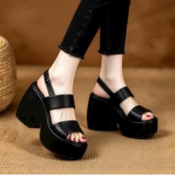 Dép Sandal Đế Xuồng Nữ 2 Quai Hậu Thẳng Tôn Dáng 1