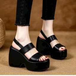 Dép Sandal Đế Xuồng Nữ 2 Quai Hậu Thẳng Tôn Dáng 4